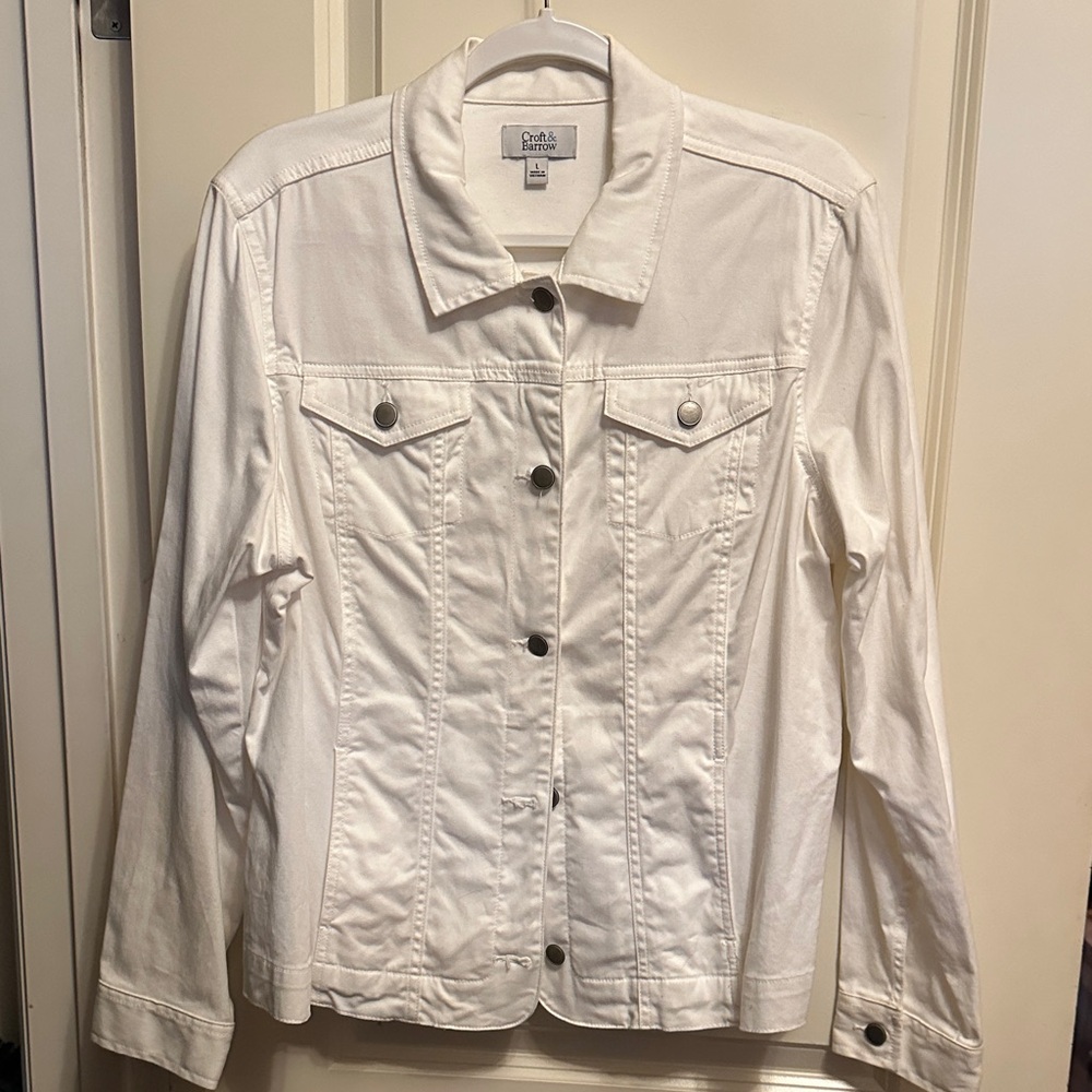 Croft & Barrow White Jean Jacket